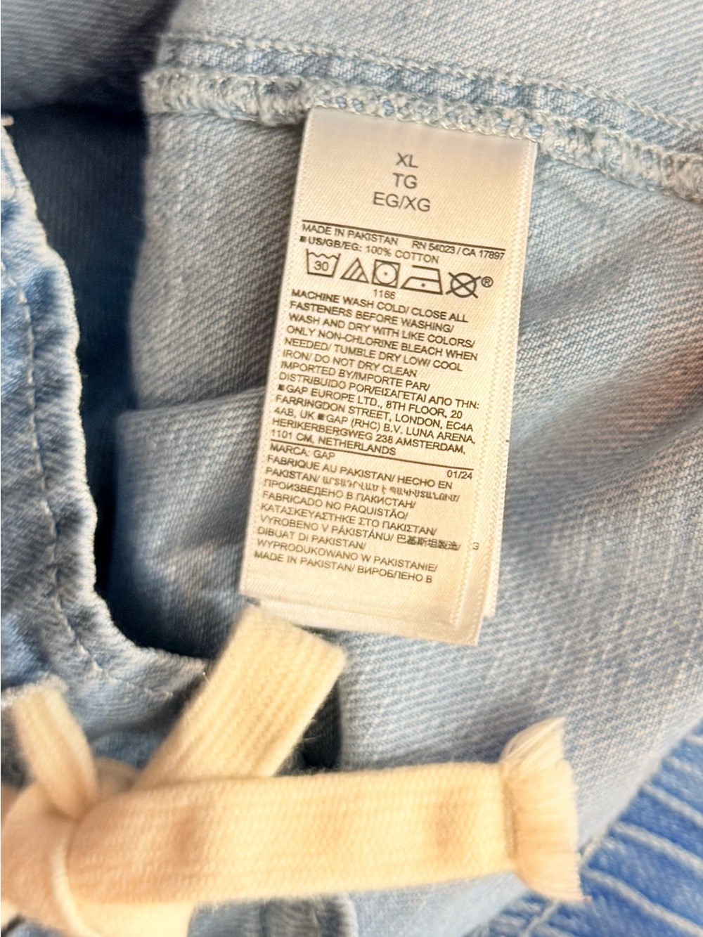GAP Light Blue Drawstring Denim Shorts - Picture 9 of 14